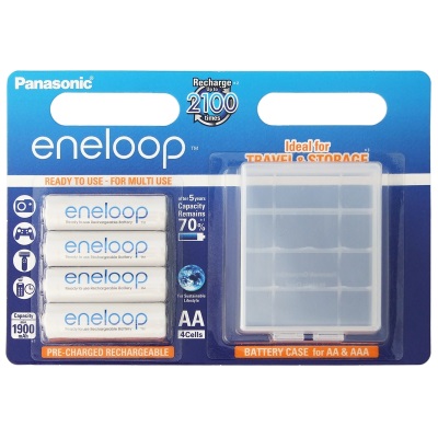 Аккумулятор Panasonic Eneloop (BK-3MCCEC4BE), АА, 1900mAh, 4шт, блистер с кейсом