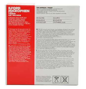 Проявитель для плёнки Ilford Miсrophen, порошок, 1л