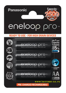 Аккумулятор Panasonic Eneloop Pro (BK-3HCDE/4BE), АА, 2500mAh, 4шт блистер
