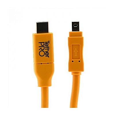 Кабель Tether Tools TetherPro USB-C to 2.0 Mini-B 8-Pin 4.6m Orange (CUC2615-ORG)