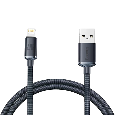 Кабель Baseus Crystal Shine CW-FXP USB - Lightning 2.4A 2м Чёрный