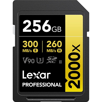 Карта памяти Lexar Professional 2000x SDXC 256GB UHS-II U3 V90 R300/W260MB/s (LSD256CB2000G)