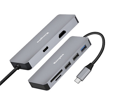 Картридер Kingma BMU012 microSD/SD + хаб USB Type-C