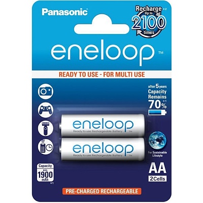 Аккумулятор Panasonic Eneloop (BK-3MCCE/2BE), АА, 1900mAh, 2шт, блистер 