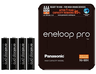 Аккумулятор Eneloop Pro (BK-4HCDE/4LE), АAA,900mAh, 4шт блистер с кейсом 