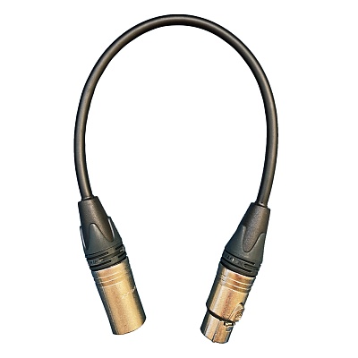Кабель микрофонный GS-PRO XLR3F-XLR3M (Black) 0,35м, балансный