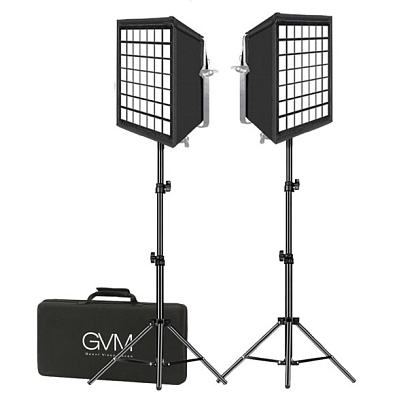 Комплект постоянного света GVM 800D-RGB 3200-5600К, светодиодный (2*40Вт + софтбоксы)
