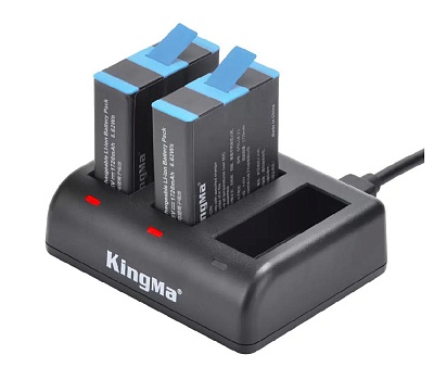 Зарядное устройство KingMa BM060BT101-2BM + 2 аккумулятора GoPro Hero12