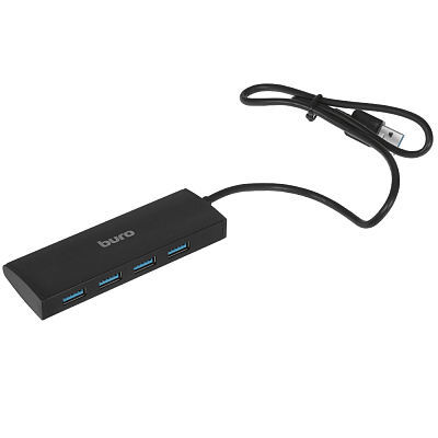 Хаб Buro BU-HUB4-0.5-U3.0, черный