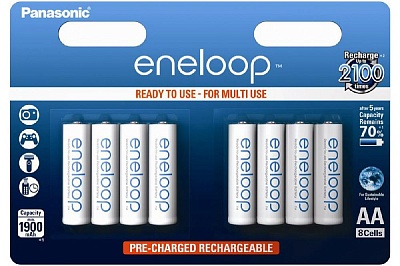 Аккумулятор Panasonic Eneloop (BK-3MCCE/8LE), АА, 1900mAh, 8шт, блистер