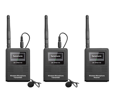 Микрофон Saramonic SR-WM2100 (TX-TX-RX), беспроводной, всенаправленный, 3.5mm