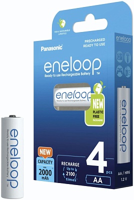 Аккумулятор Panasonic Eneloop (BK-3MCDE/4BE), АА, 2000mAh, 4шт, блистер