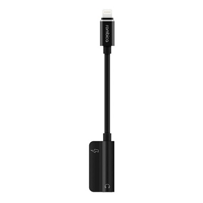 Переходник Rombica L Adapter 3.5C, Lightning Male - 3.5 mini-Jack Female + Lightning Female