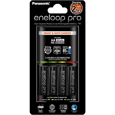 Зарядное устройство Panasonic Eneloop Smart & Quick (K-KJ55HCD40E) + 4шт АА 2500 mAh