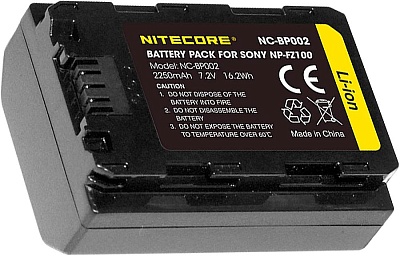 Аккумулятор Nitecore NC-BP002 2250mAh (NP-FZ100), для Sony