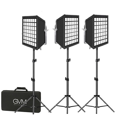 Комплект постоянного света GVM 800D-RGB 3200-5600К, светодиодный (3*40Вт + софтбоксы)