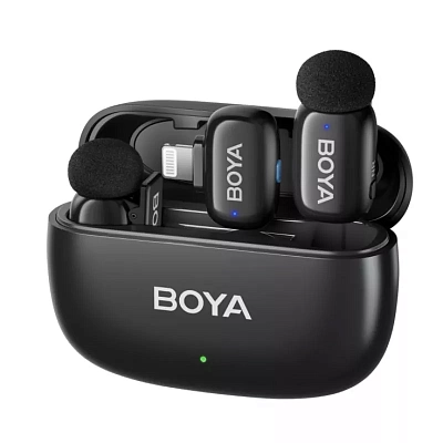 Микрофон Boya MINI (2TX+1RX) беспроводной всенаправленный Lightning черный