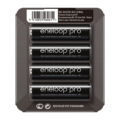 Аккумулятор Panasonic Eneloop Pro (BK-3HCDE/4LE), АА, 2500mAh, 4шт блистер 