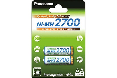Аккумулятор Panasonic (BK-3HGAE/2BE), АА, 2700, 2шт блистер